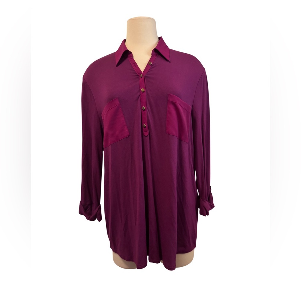 Chico's Rich Purple Shirt size 3 -XL